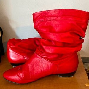 Vintage Red slouchy boots